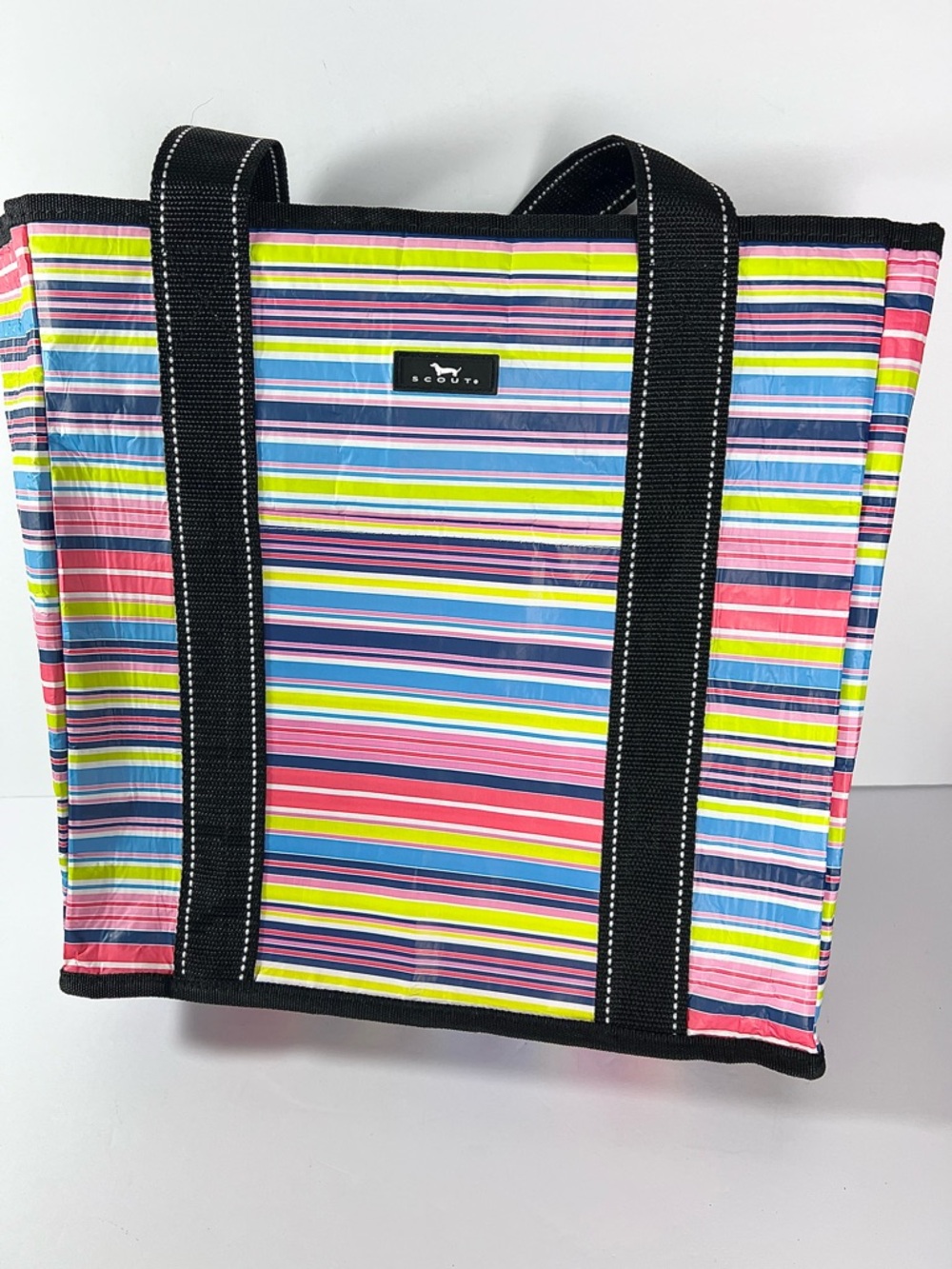 Scout Tote Bag‎ striped zipper closure Wipe Clean material beachbag Shopping